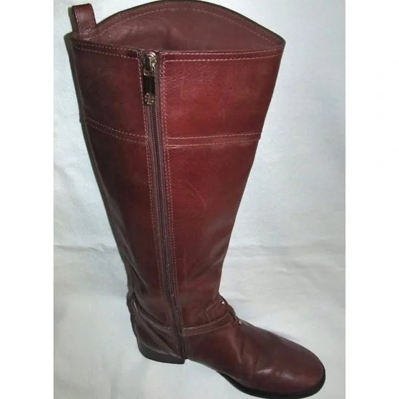 Tory Burch Brita Brown Leather Knee High Tall Riding Boots Womens Size 7 - Picture 6 of 11